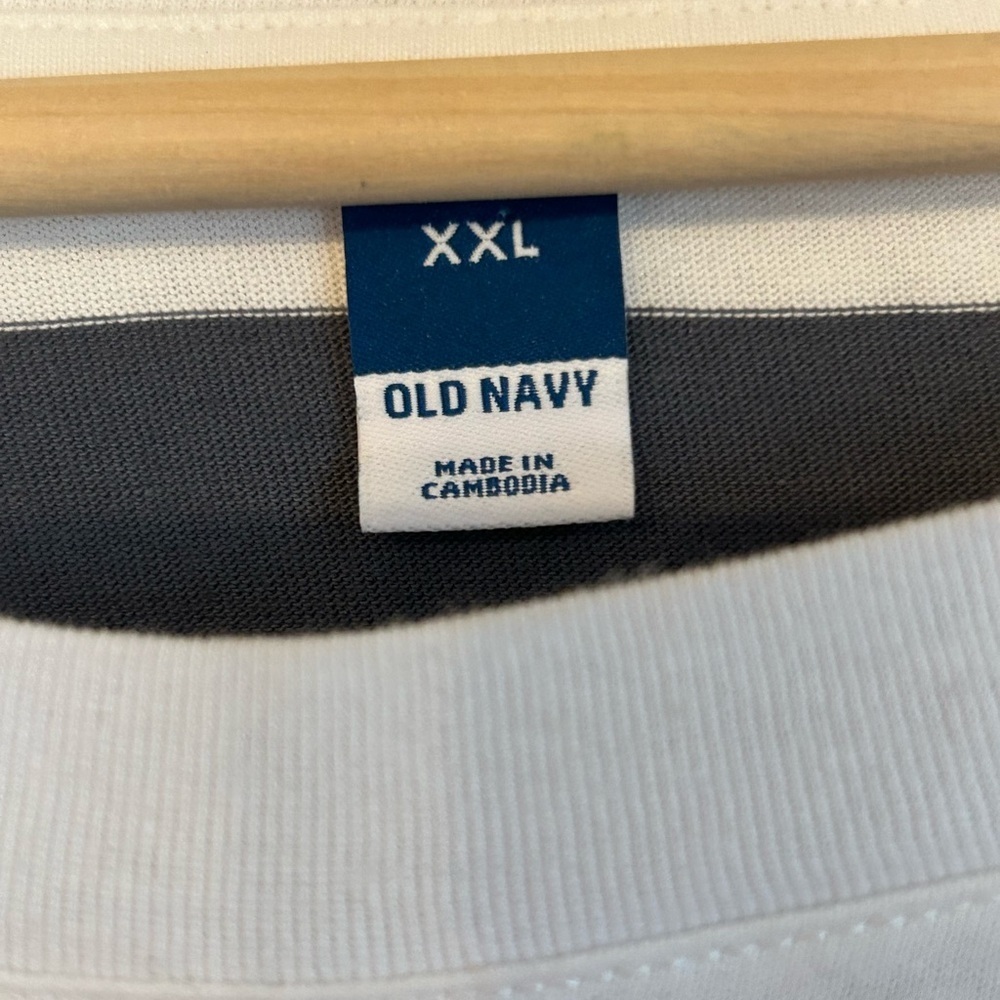 NWOT Striped Preppy Gray White Old Navy Timeless Plus Size T-Shirt Dress Sz XXL - Picture 4 of 7